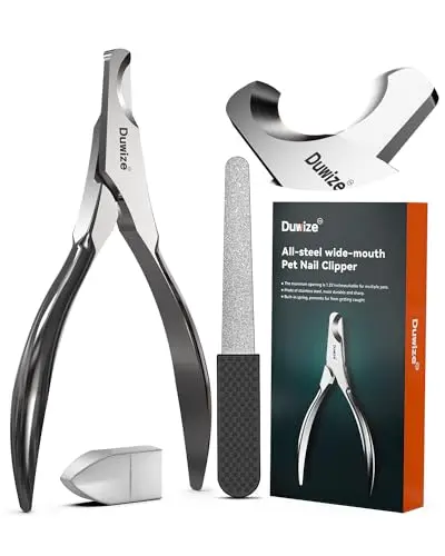Duwize polished steel dog nail clippers with large opening
