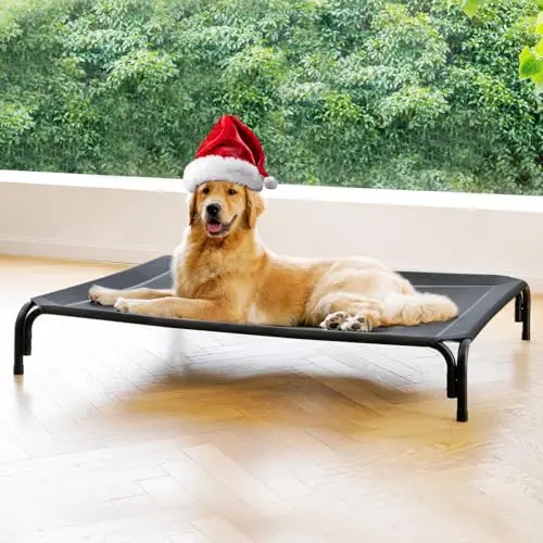 DOPEDIO black elevated dog bed with tool-free assembly
