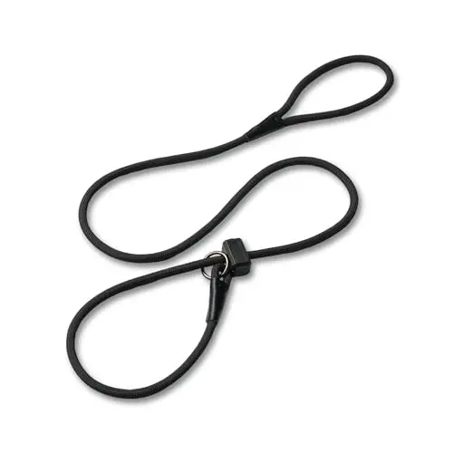 Fenrir black slip leash with spring-loaded stopper for dogs