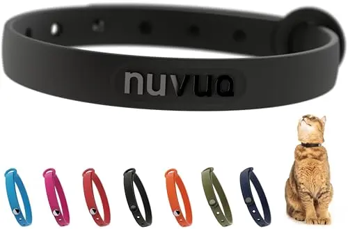 NUVUQ silicone cat collar with breakaway buckle and name tag ring