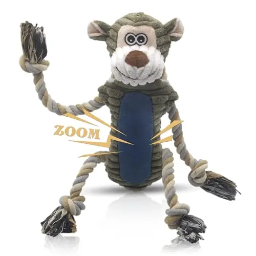 BUYPOW green and blue monkey plush dog toy