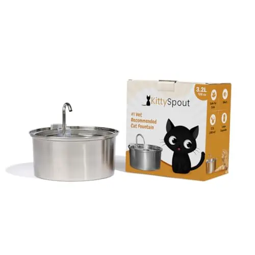 KittySpout tall stainless steel cat water fountain dishwasher safe
