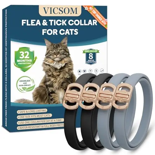 VICSOM unscented flea collar in black and grey