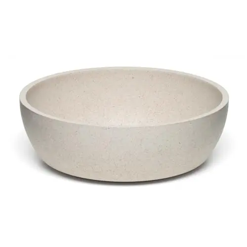 Loving Pets Dolce Bamboo dog bowl with ceramic insert in oat-beige