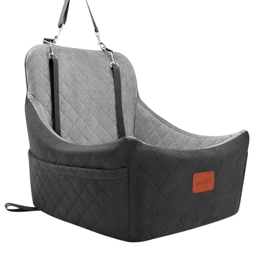 LEALCHUM Dog Car Seat with memory foam and anti-slip base for medium dogs up to 40lbs