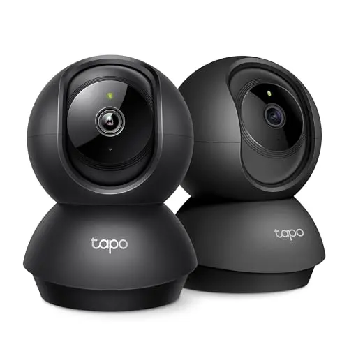 Tapo 2K indoor pan-tilt security camera in a 2-pack for home monitoring
