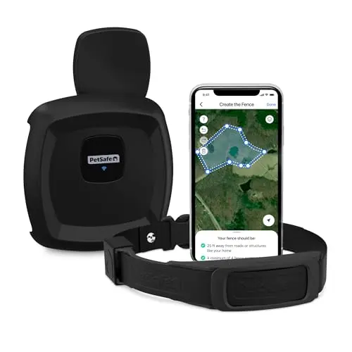 PetSafe Guardian GPS dog fence collar in black with buckle closure