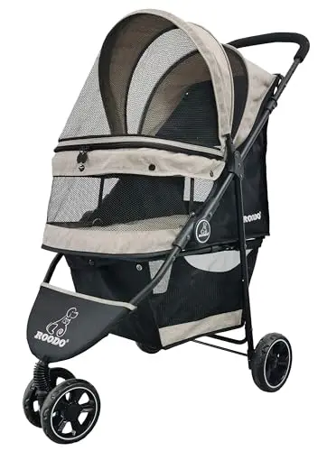 ROODO lightweight pet stroller for small dogs and cats with tool-free installation