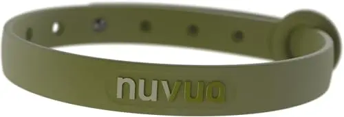 Nuvuq soft breakaway cat collar with name tag ring in olive green