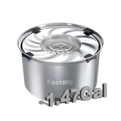 Kactoily 1.47 gallon extra-large stainless steel no-spill dog bowl