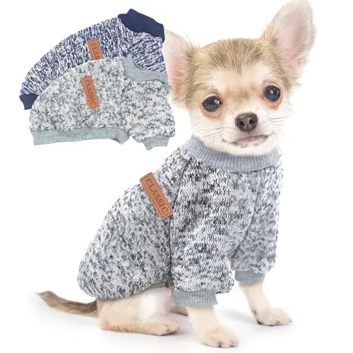 Generic 2-pack dog sweater in navy blue and grey