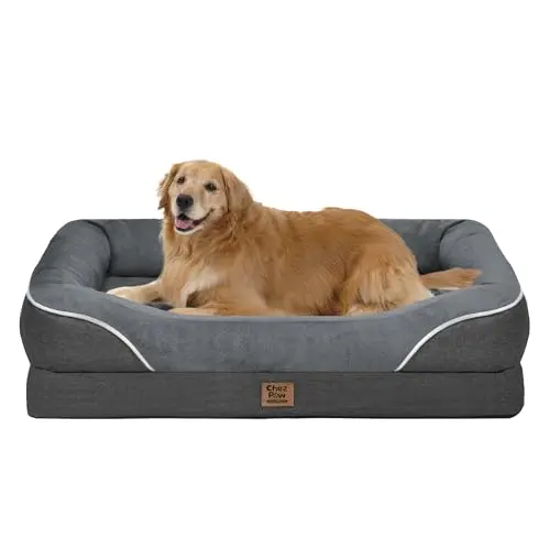 Chez Paw washable orthopedic dog bed with full fence design