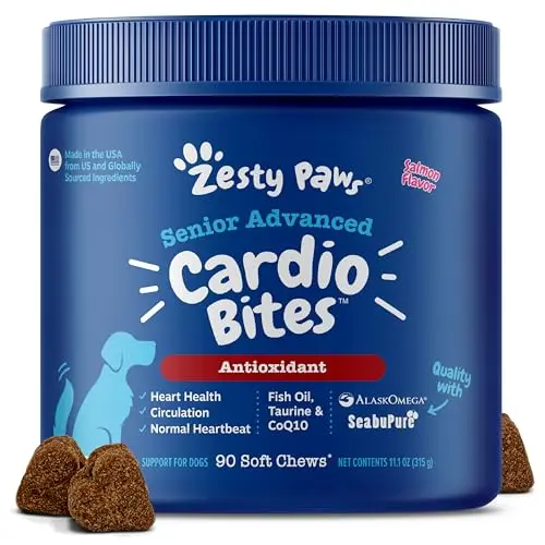 Zesty Paws Advanced Cardiovascular Support soft chews for senior dogs