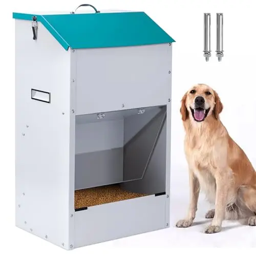 KHEARPSL 50lb gravity automatic dog feeder for outdoor use