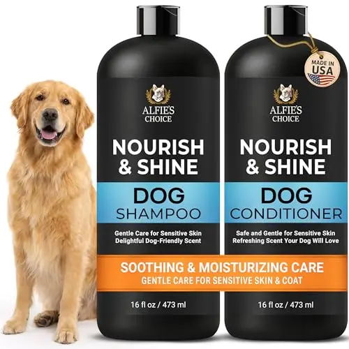 ALFIE'S CHOICE dog shampoo and conditioner set for dry, sensitive skin