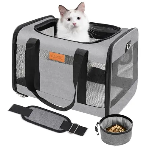 YUNIQUE grey lightweight waterproof soft-sided pet carrier