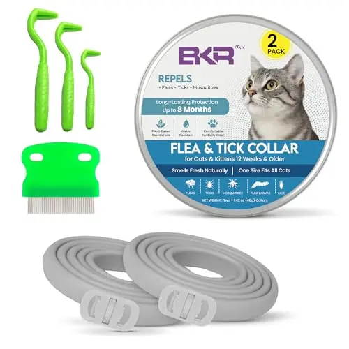 BKRMART flea collar kit with comb and tick removal tools