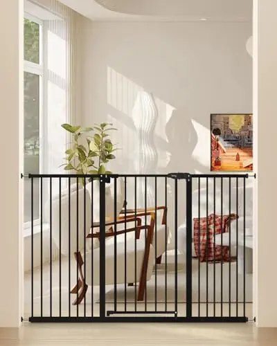 keny extra tall and wide black metal dog gate for doorways