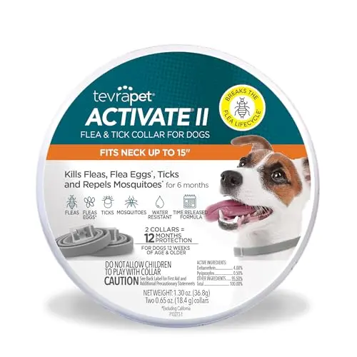 TevraPet Activate II flea collar for small dogs with 12-month protection
