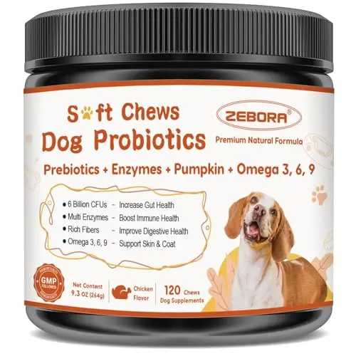 ZEBORA Probiotic Soft Chews for dogs in a bottle