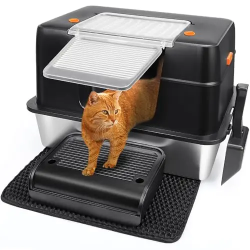 Vivifying stainless steel litter box with three versatile modes