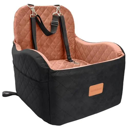 Lealchum dog car seat with soft cushion and storage pockets