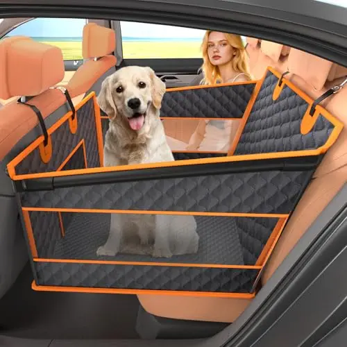 Instraella waterproof dog car seat with hard bottom in black