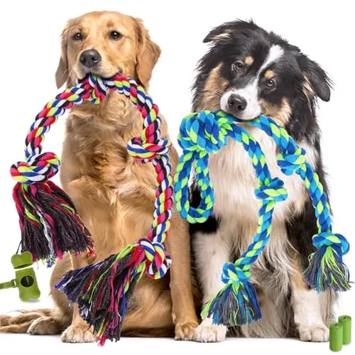 Eefitoys five pack of colorful cotton rope dog toys with accessories