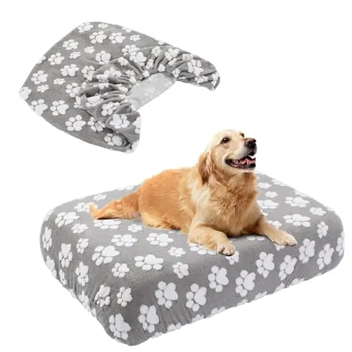 BALAPET gray paw print waterproof dog bed cover