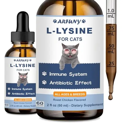 SANTKOL L-Lysine supplement liquid drops with natural ingredients for cats