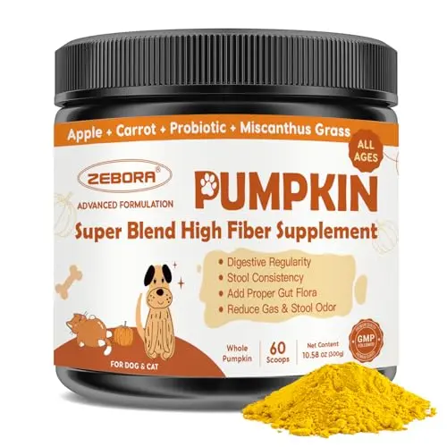 ZEBORA pumpkin powder with probiotics for dogs digestive health