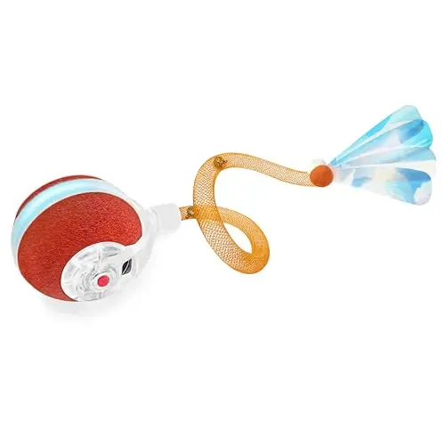 Jkanti interactive cat ball toy with elastic tail and motion activation