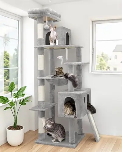 Globlazer F70 Pro tall cat tree with hammock and multiple platforms