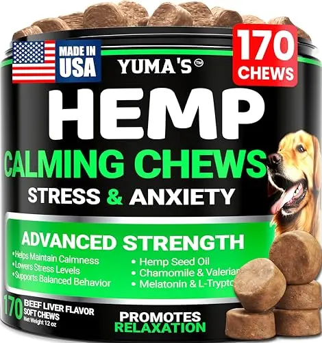 YUMA'S Hemp calming chews for dogs with beef flavor