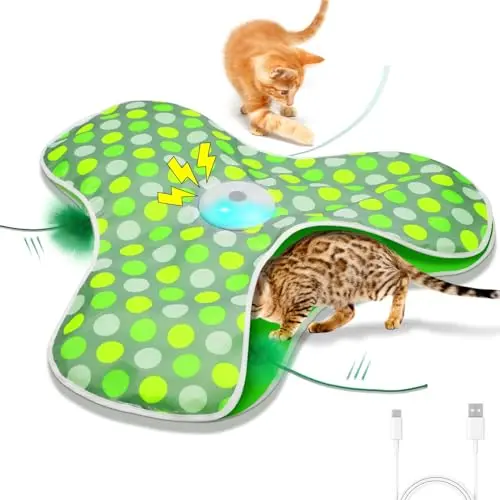 Umosis interactive cat toy with moving feathers and mouse squeaky sounds