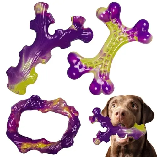Frienhund 3 pack purple bone-shaped nylon dog chew toys