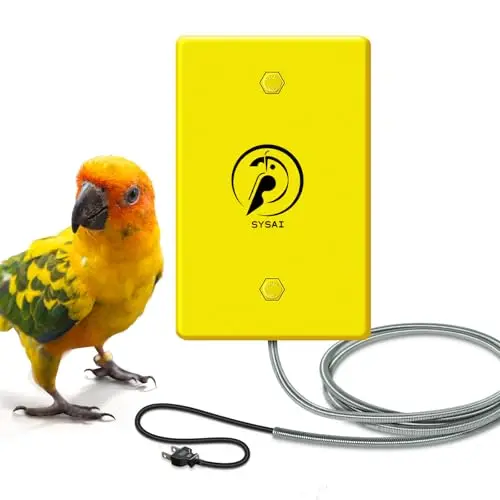 SYSAI yellow bird warmer plate with bite-proof cord