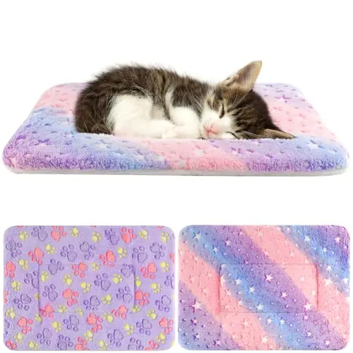 Tierecare 2 Pack Cat Blankets in Multicolored Patterns