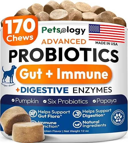 Petsology Probiotics for Dogs in chicken flavor chews