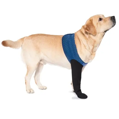 COODEO blue dog socks with non-slip bottoms for wound protection