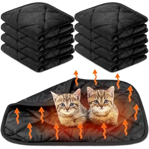 Clysee 8-pack black self heating cat mats in a bundle