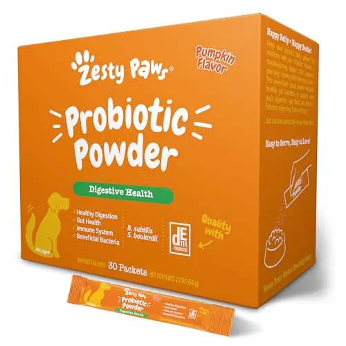 Zesty Paws Probiotic Powder with pumpkin flavor for dogs