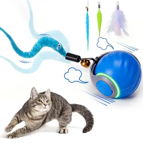 BABORUI interactive cat toy ball with three tails and automatic play modes