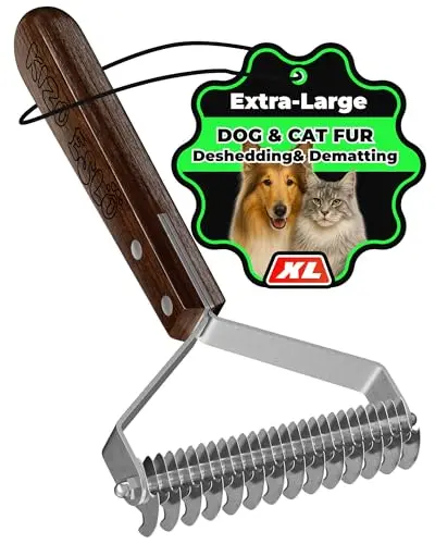 KIZO ESLO extra large undercoat rake with walnut handle