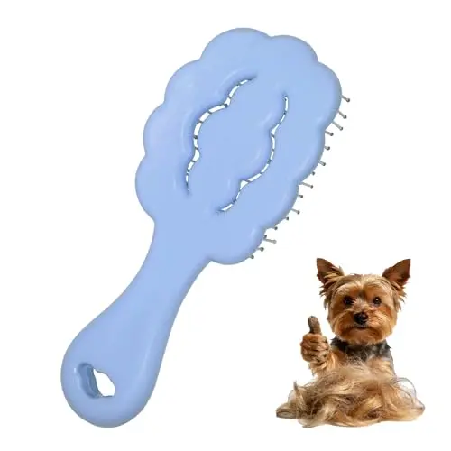 MAEELOU blue cloud-shaped grooming brush for small dogs like Maltese