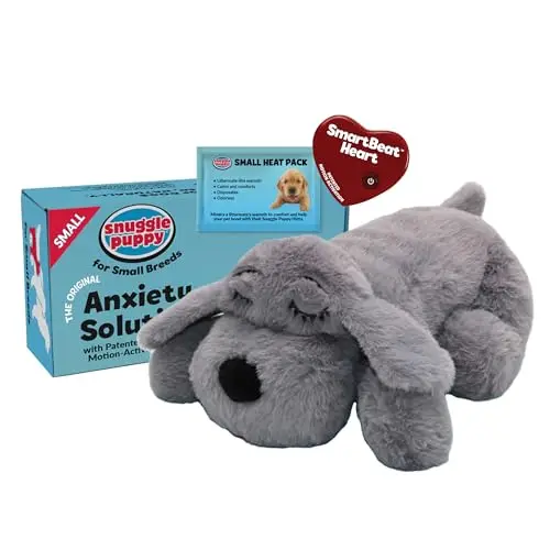 Snuggle Puppy Junior grey plush toy with heartbeat for small puppy breeds