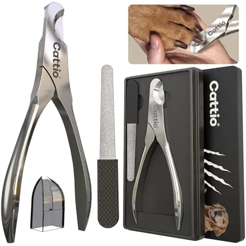 Cattio all steel dog nail clippers with built-in spring