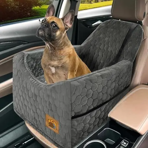 melafa365 dog car seat in gray with thick cushion