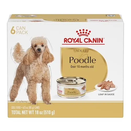 Royal Canin Poodle Adult wet dog food cans loaf in sauce