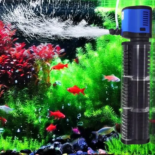 COOSPIDER submersible canister filter with adjustable height for small to medium turtle tanks